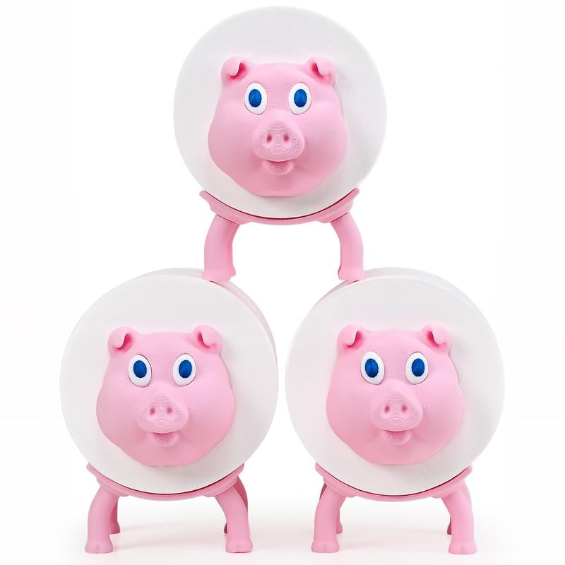 Eco-Friendly 3D Piggy Tissue Holder(3 Pcs) - Compact, Cute & Functional Stand-Alone Tissue Dispenser for Bathroom, Kitchen, Bedroom, Living Room - Perfect Gift for Mother'S Day & Home Decor Idea